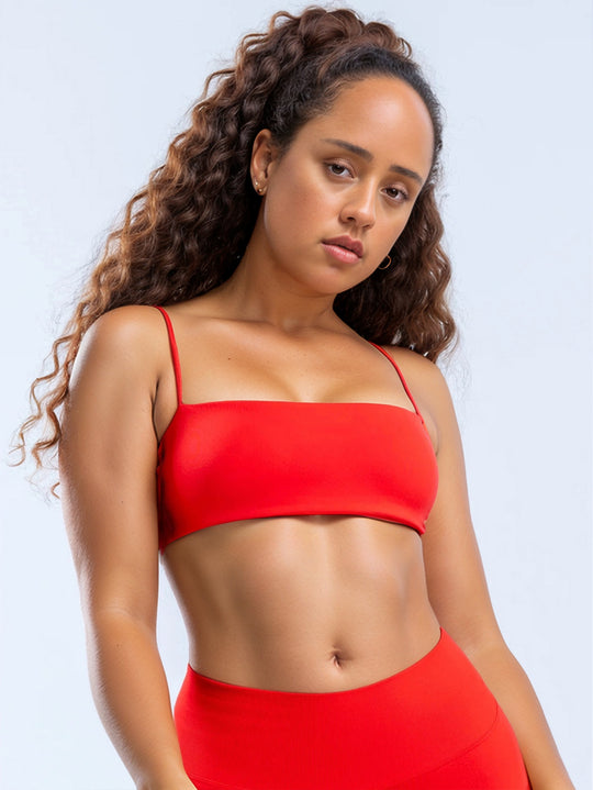 Damen Sportliches Langarm Crop-Top mit angeschnittenem Design R&B