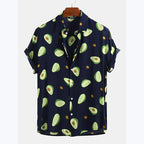 Herren Kurzarmhemd mit frischem Avocado-Muster R&B