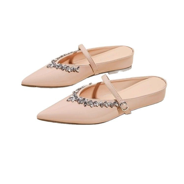 Damen elegante Slingback-Schuhe mit Kristallverzierungen R&B
