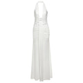 Damen Elegantes Maxikleid mit raffinierten Drapierungen und tiefem V-Ausschnitt R&B