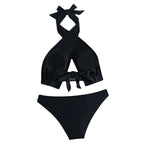 Damen Triangel-Bikini-Set mit bindbarem Oberteil und hoch geschnittenem Höschen R&B