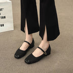 Damen Ballerina mit verstellbarem Riemen und glänzendem Zehenbereich R&B