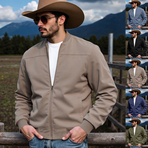 Herren Bomberjacke mit weichem Wildleder-Design und elastischen Bündchen R&B