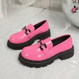 Damen Modische Loafers mit robustem Profil und dekorativem Schnallen-Detail R&B