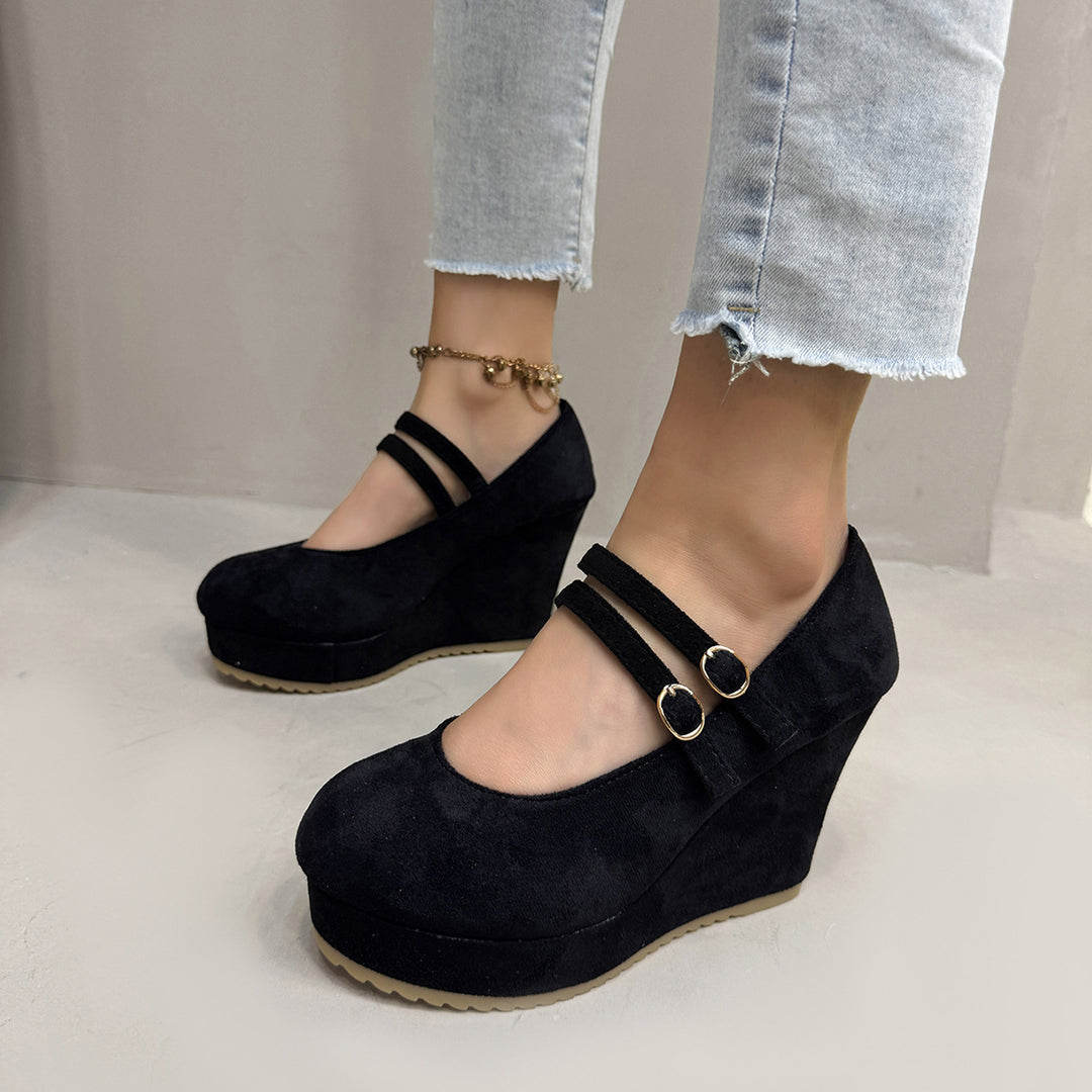 Damen Wedge-Pumps mit eleganter Riemchen-Applikation R&B