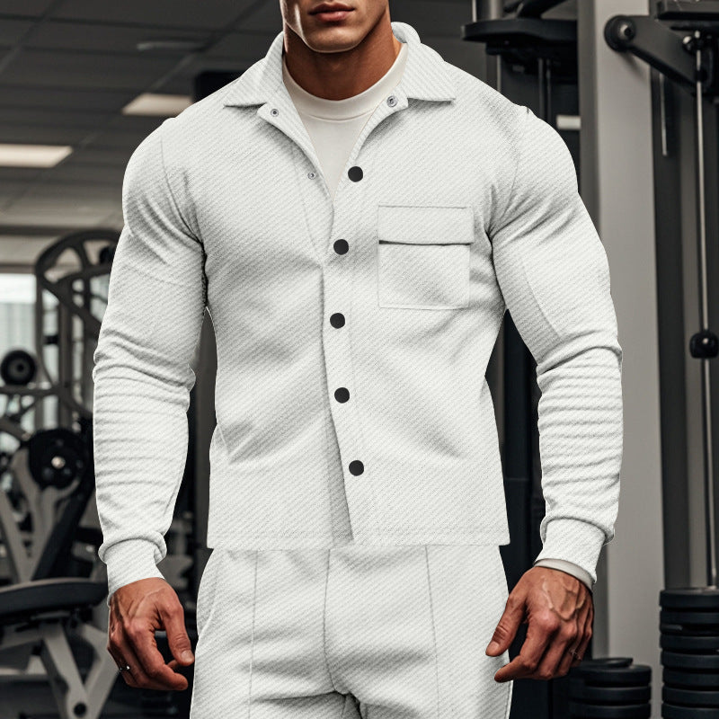 Herren Herrenjacke aus angenehmem Stoff mit modernen Knopfdetails und Brusttasche R&B