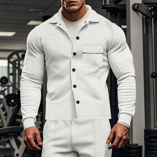 Herren Herrenjacke aus angenehmem Stoff mit modernen Knopfdetails und Brusttasche R&B