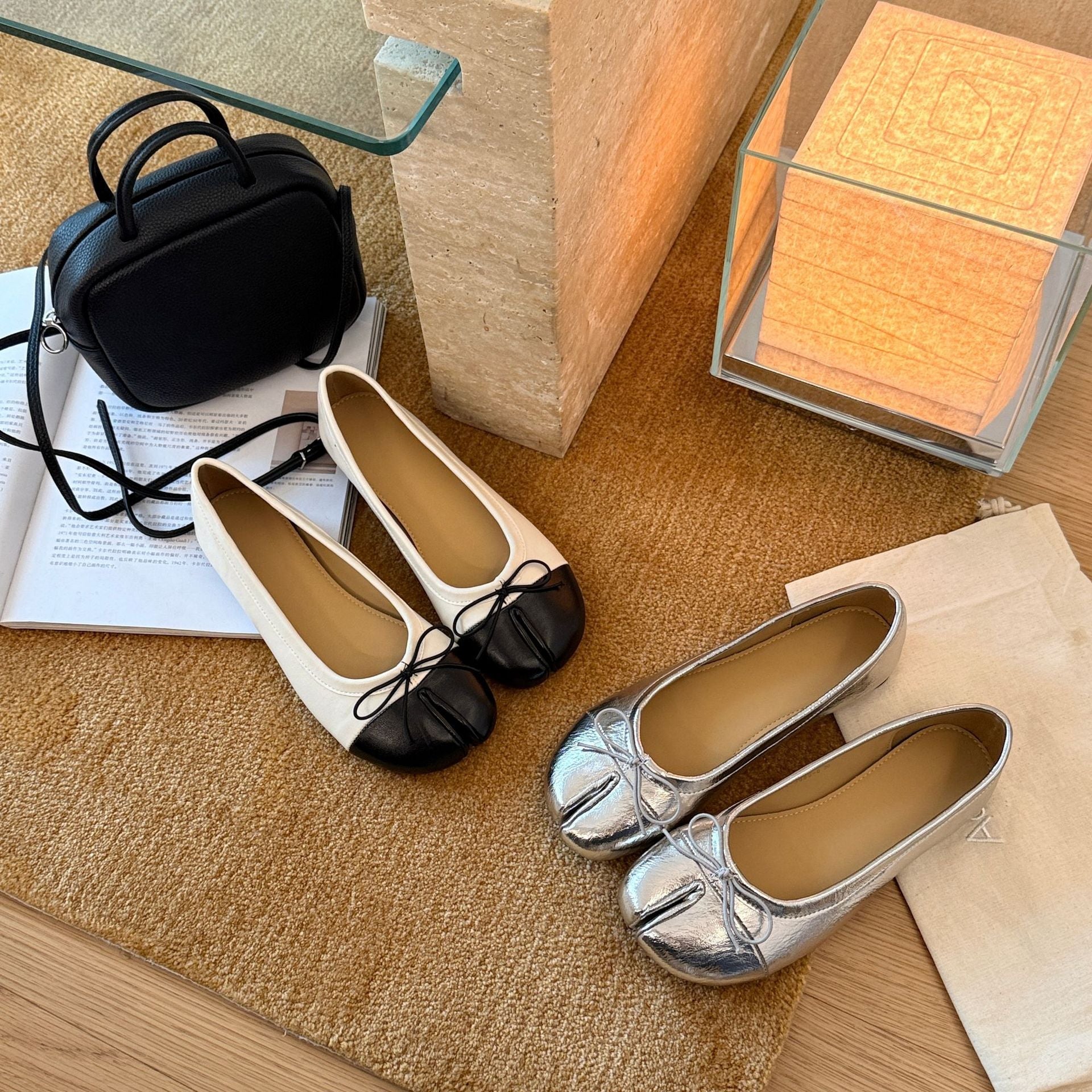Damen Modische Ballerinas mit eleganter Schleife