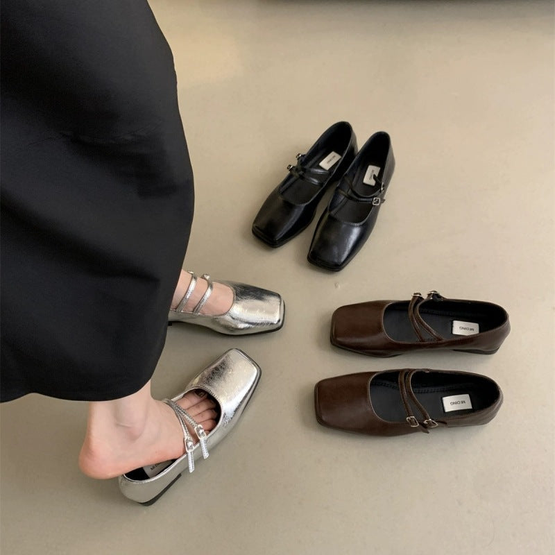 Damen elegante Mary Jane Ballerinas mit modischen Riemchen R&B