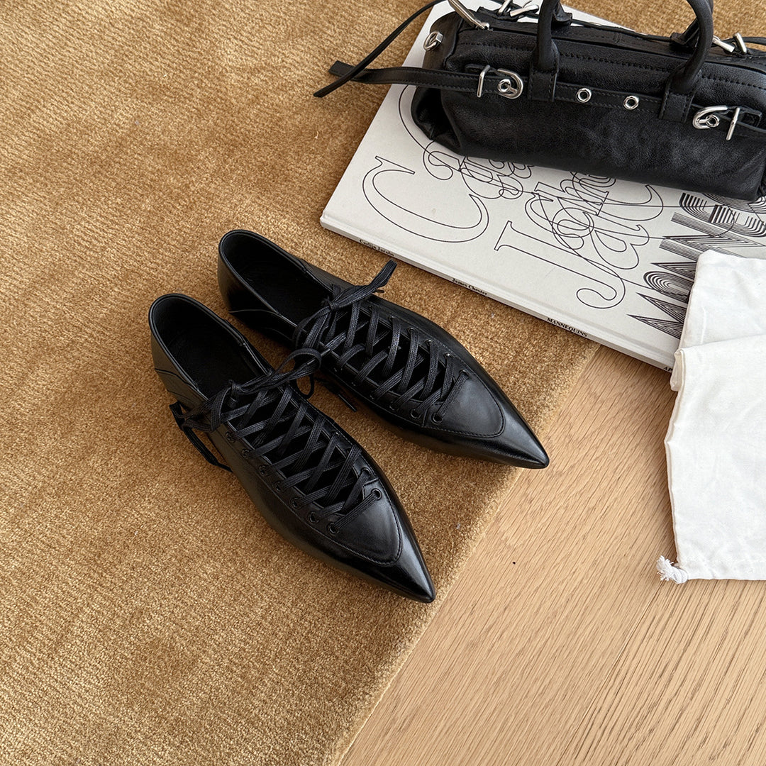 Damen Elegante und modische Schnürschuhe mit spitz zulaufender Form R&B