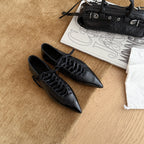 Damen Elegante und modische Schnürschuhe mit spitz zulaufender Form