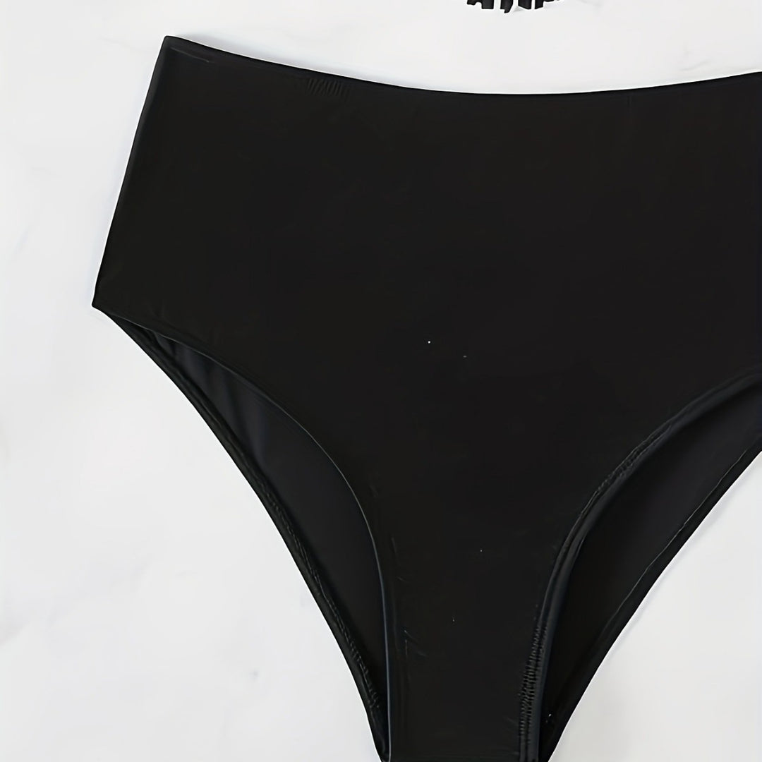 Damen Bikiniset mit fransigem Oberteil und hoch taillierter Hose R&B
