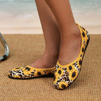 Damen Ballerinas mit floralem Muster und flexiblem Fußbett R&B