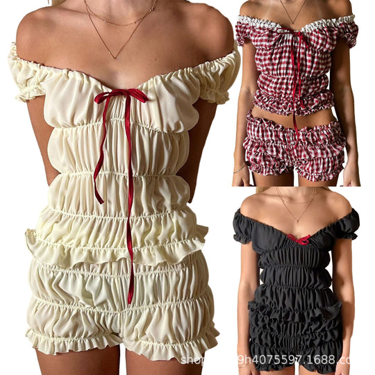 Damen Off-Shoulder Sommeroverall R&B