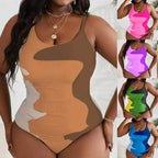 Damen Einteiler Badeanzug mit modernem Camouflage-Design R&B