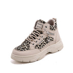 Damen High-Top Sneakers mit auffälligem Leopardenmuster und trendiger Sohle R&B