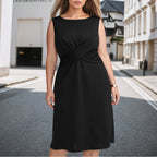 Damen Midikleid mit eleganten Drapierungen und figurbetontem Schnitt R&B