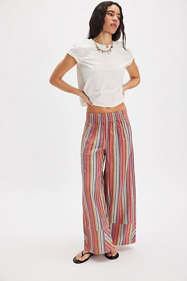R&B | Gestreifte Hose mit weitem Bein