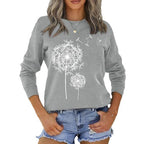 Damen Sweatshirt mit elegantem Pustlumen-Motiv