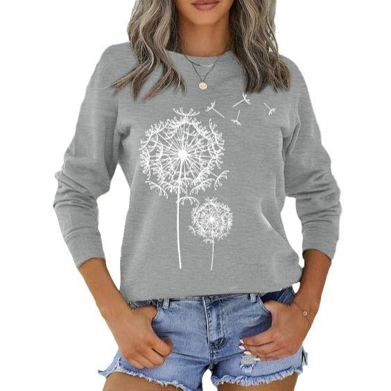 Damen Sweatshirt mit elegantem Pustlumen-Motiv