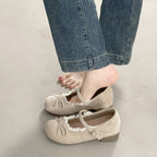 Damen elegante Mary Jane Ballerinas mit modischer Schleifenverzierung R&B
