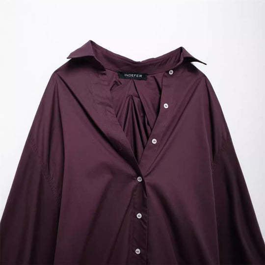 Damen vielseitige Bluse mit lässigem Schnitt und besonderem Falten-Design R&B