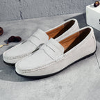 Herren nan eleganter Wildleder-Loafer mit handgenähter Moccasinnaht und rutschfester Gummiprofilsohle R&B