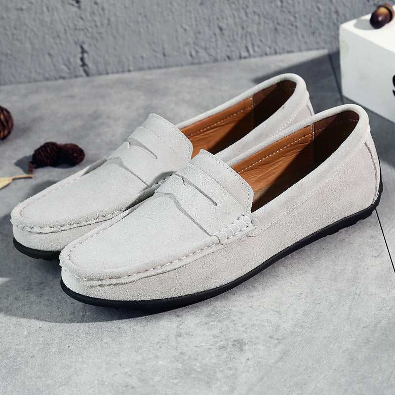 Herren nan eleganter Wildleder-Loafer mit handgenähter Moccasinnaht und rutschfester Gummiprofilsohle R&B