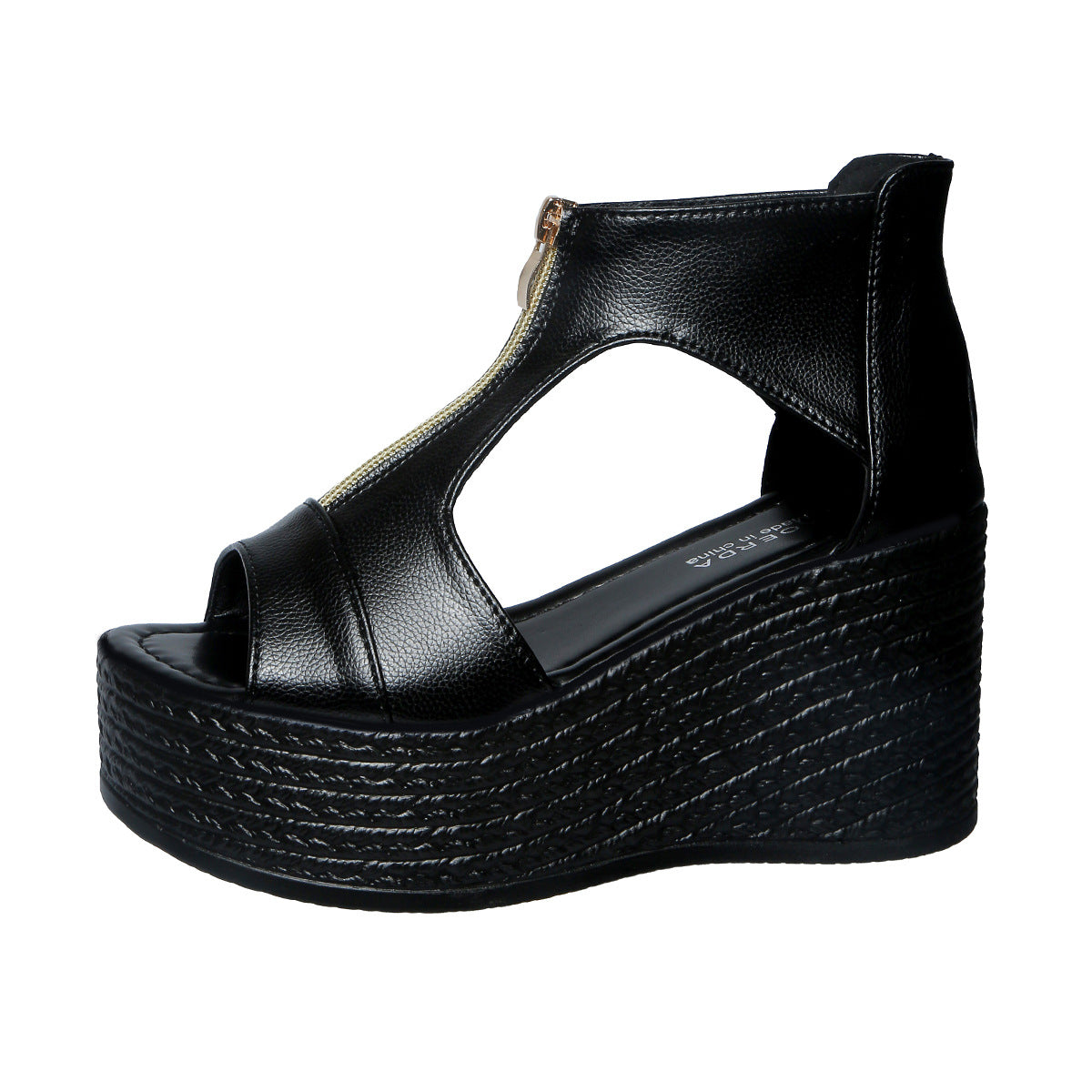 Damen Wedge-Sandaletten mit modischem Reißverschluss und anatomischem Fußbett R&B