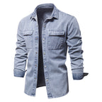 Herren Denim Hemd mit doppelten Brusttaschen und lässigem Schnitt
