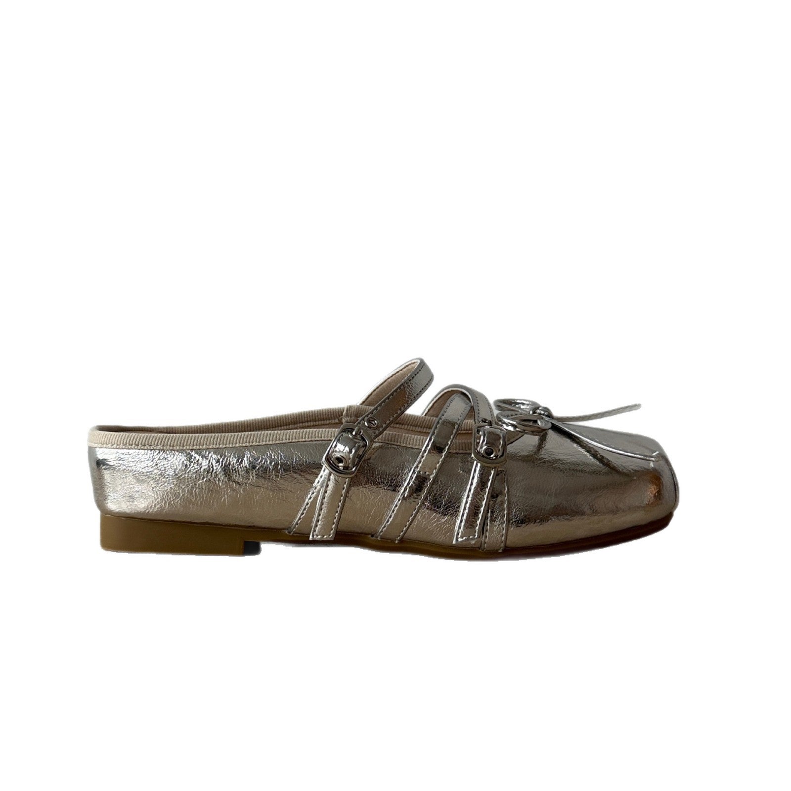 Damen elegante Schlupfschuhe mit dekorativem Riemen und Schleife R&B