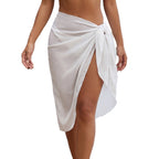 Damen eleganter, transparenter Strandsarong mit seitlichem Schlitz R&B