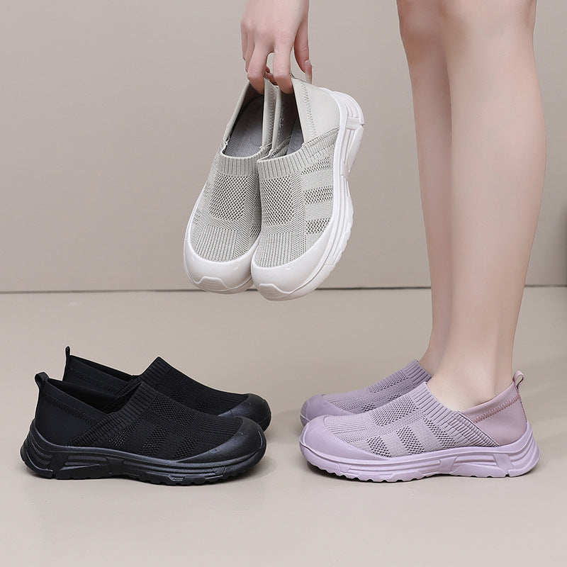 Damen Bequeme Slip-On Sneakers mit rutschfester Sohle und atmungsaktivem Obermaterial R&B