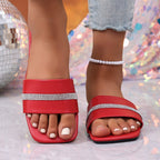 Damen Glamouröse Slide-Sandalen mit beeindruckenden Strass-Akzenten R&B