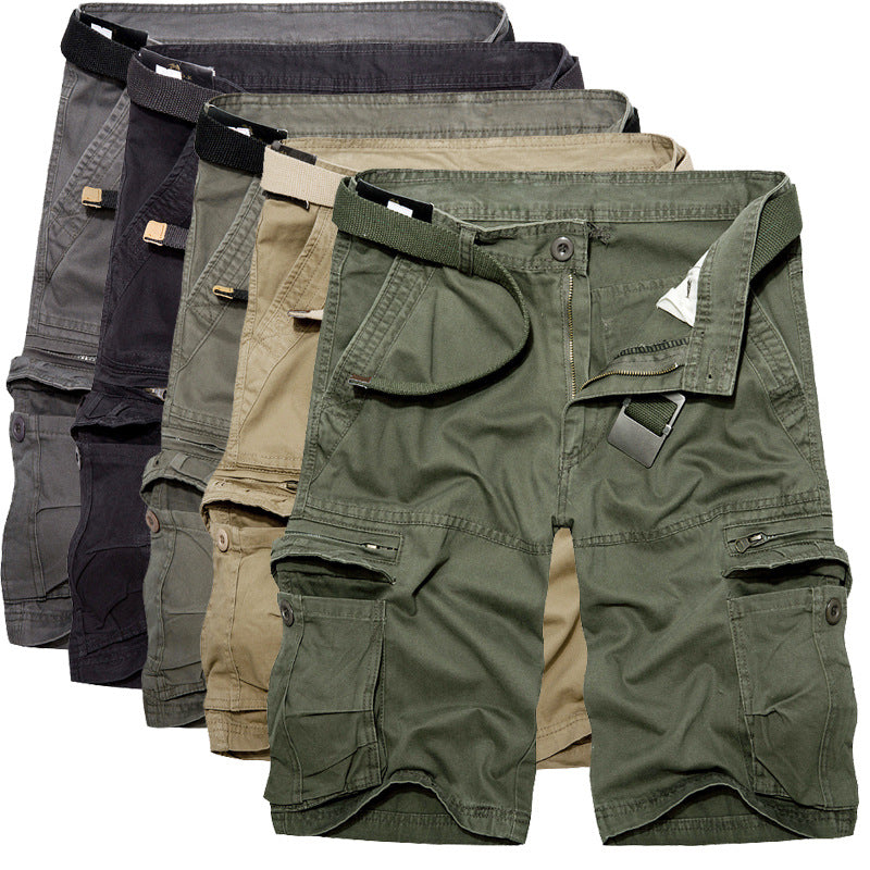 Herren Cargo-Shorts mit multifunktionalen Taschen und verstellbarem Gürtel R&B