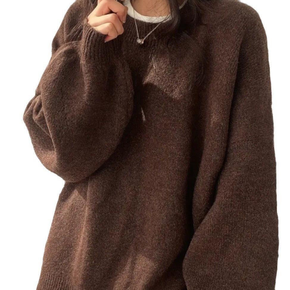 Damen Oversized Strickpullover mit weichem Fleece-Material und modernen Schnittelementen R&B