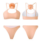 Damen Bikini-Set mit floralem Detail und hohem Beinausschnitt R&B