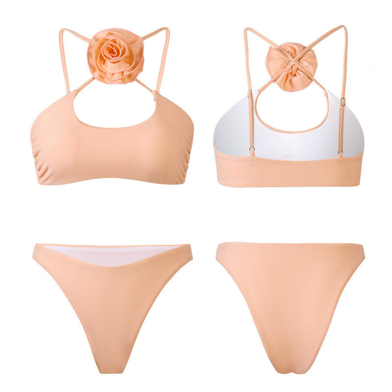 Damen Bikini-Set mit floralem Detail und hohem Beinausschnitt R&B