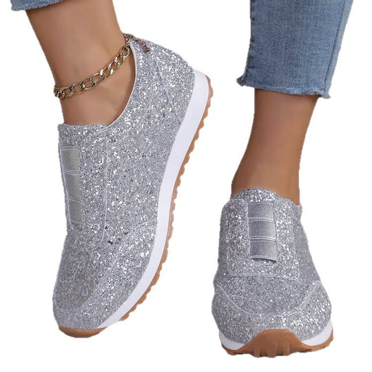 Damen Glitzernde Slip-On Sneakers R&B