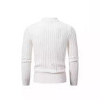Herren Strickpullover mit Stehkragen und Kabelmuster