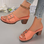 Damen Elegante und bequeme Plateau-Sandalen mit dekorativem Schnallenverschluss R&B