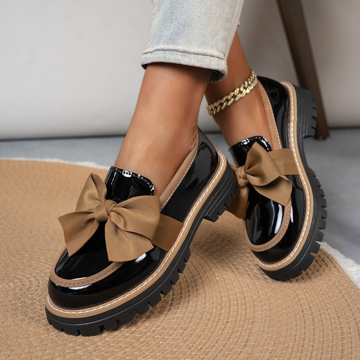 Damen modische Schnürschuhe mit großer Schleife R&B