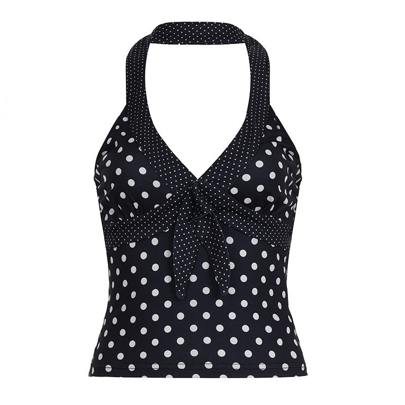 Damen Haltertop mit verspieltem Punkte-Design und einzigartigem Schnürdetail R&B