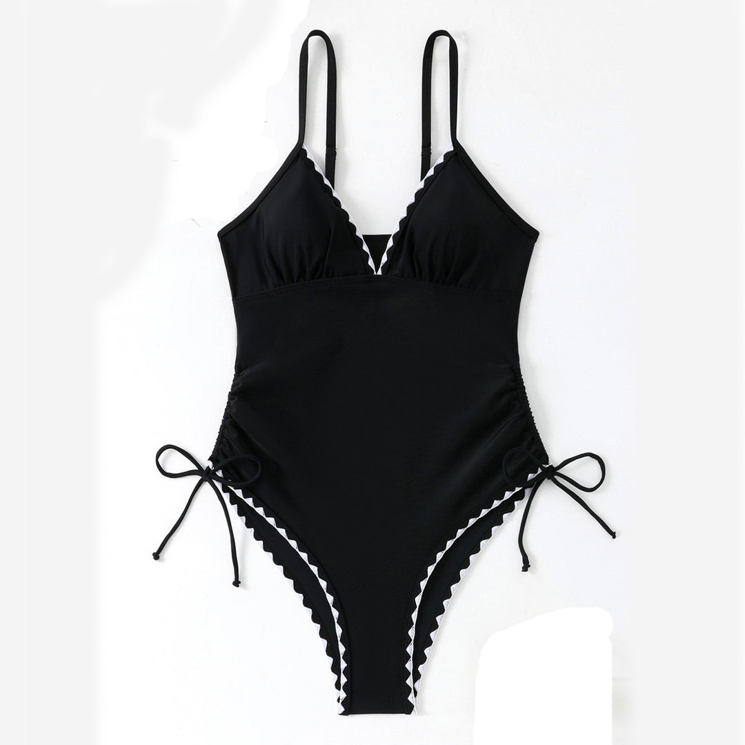 Damen Eleganter Einteiler Badeanzug mit raffinierter Rüschenverzierung R&B