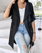 Damen Modische Trenchjacke mit lässigem Schnitt und praktischen Taschen R&B
