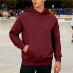 Herren nan Sweatstoff Kapuzenpullover mit Raglanärmeln, Kängurutasche und verstärktem Saum R&B