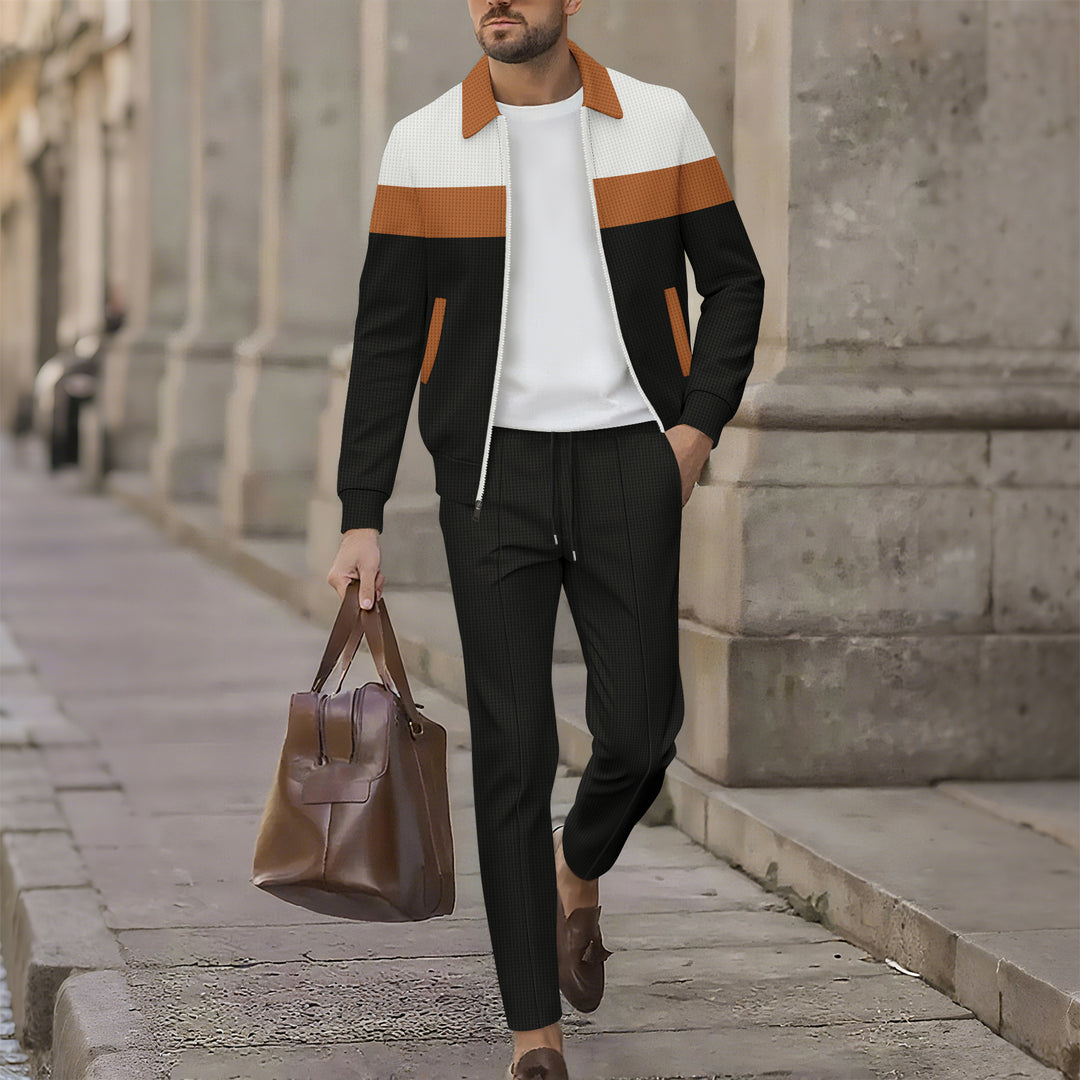 Herren stilvolle Freizeitjacke mit modernem Design und bequemen Jogginghosen R&B