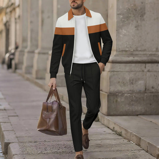 Herren stilvolle Freizeitjacke mit modernem Design und bequemen Jogginghosen R&B