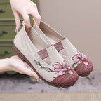 Damen Bequeme und stilvolle Slip-On Freizeitschuhe mit floralem Design R&B