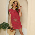 Damen Elegantes Strickkleid mit stylischem Lochmuster R&B